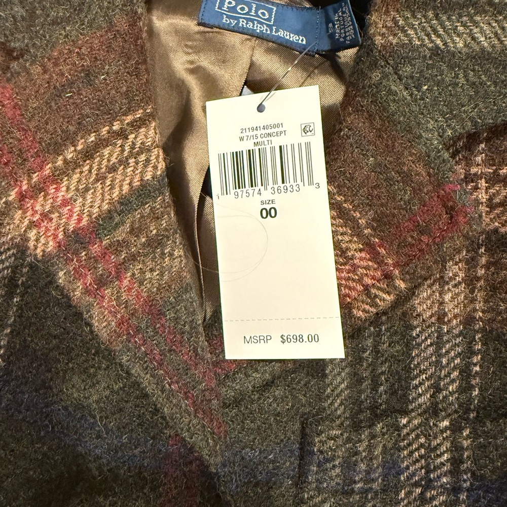 Polo by Ralph Lauren Brown and Red Check Blazer